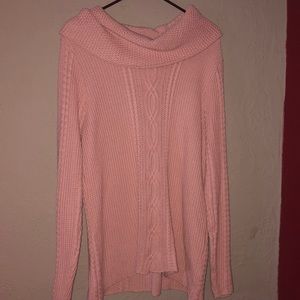 Jeanne Pierre Cable Knit Cowl Neck Sweater XL